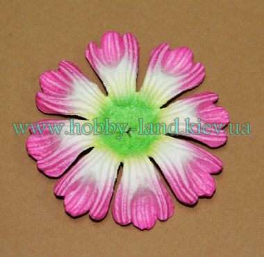 Бумажный цветок 8-ми лепестковый розово-белый ― Hobby-Land