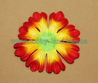 Бумажный цветок 8-ми лепестковый желто-оранжевый ― Hobby-Land