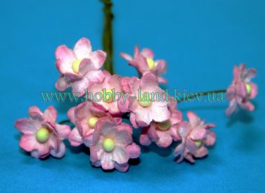 Декоративные цветы на проволке розовые- 10шт в 1 пучке  ― Hobby-Land