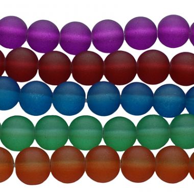 Бусины круглые с изморозью 8 мм ― Hobby-Land