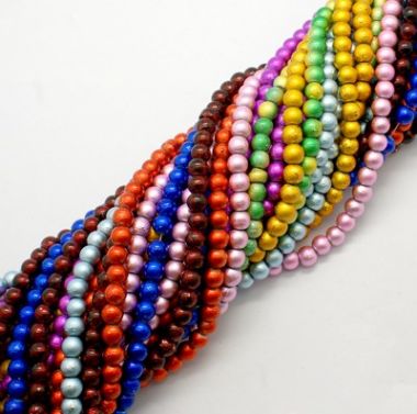 Бусины стеклянные 5 мм ― Hobby-Land