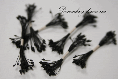 Черные остроконечные тычинки на черной нитке (маковые) ― Hobby-Land