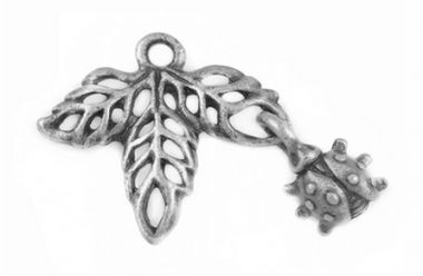 Подвеска Листик с божьей коровкой ― Hobby-Land