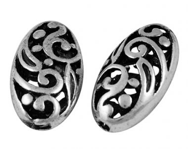 Бусина металлическая ажурная овальная ― Hobby-Land