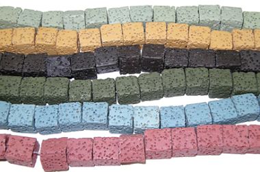 Бусины из лавы кубические ― Hobby-Land