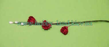 Декоративные цветы на проволке бордовые ― Hobby-Land