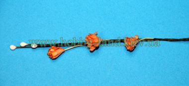 Декоративные цветы на проволке оранжевые ― Hobby-Land